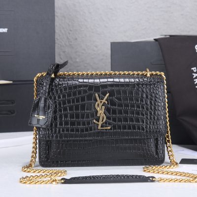 Wholesale Luxury Ysl Sunset Medium In Crocodile Embossed Shiny Leather 1737