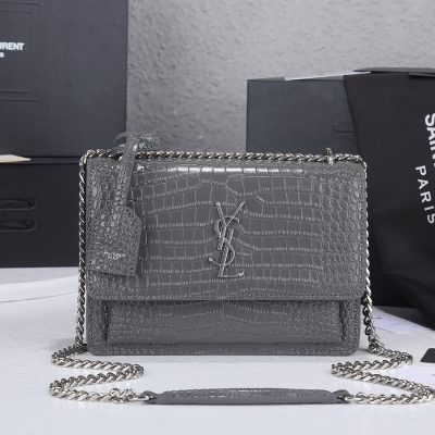 Wholesale Luxury Ysl Sunset Medium In Crocodile Embossed Shiny Leather 1737