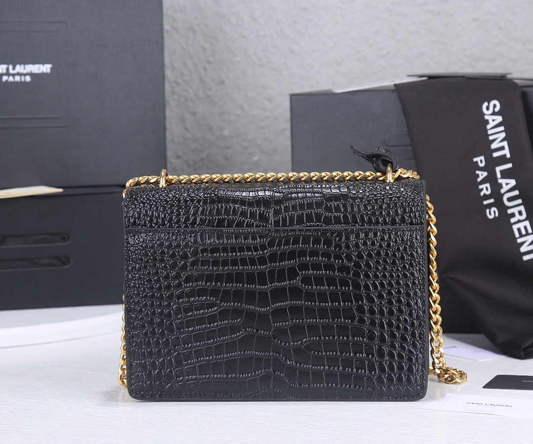Wholesale Luxury Ysl Sunset Medium In Crocodile Embossed Shiny Leather 1737 - Image 3
