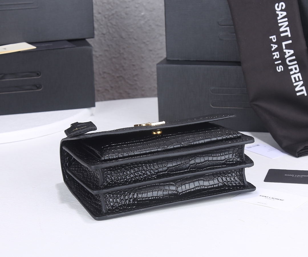 Wholesale Luxury Ysl Sunset Medium In Crocodile Embossed Shiny Leather 1737 - Image 4