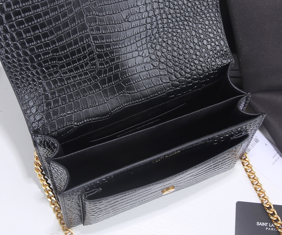 Wholesale Luxury Ysl Sunset Medium In Crocodile Embossed Shiny Leather 1737 - Image 8