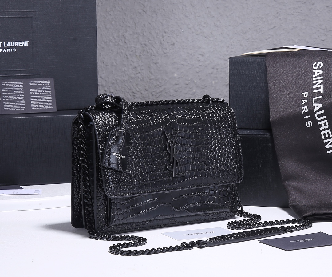 Wholesale Luxury Ysl Sunset Medium In Crocodile Embossed Shiny Leather 1737 - Image 12