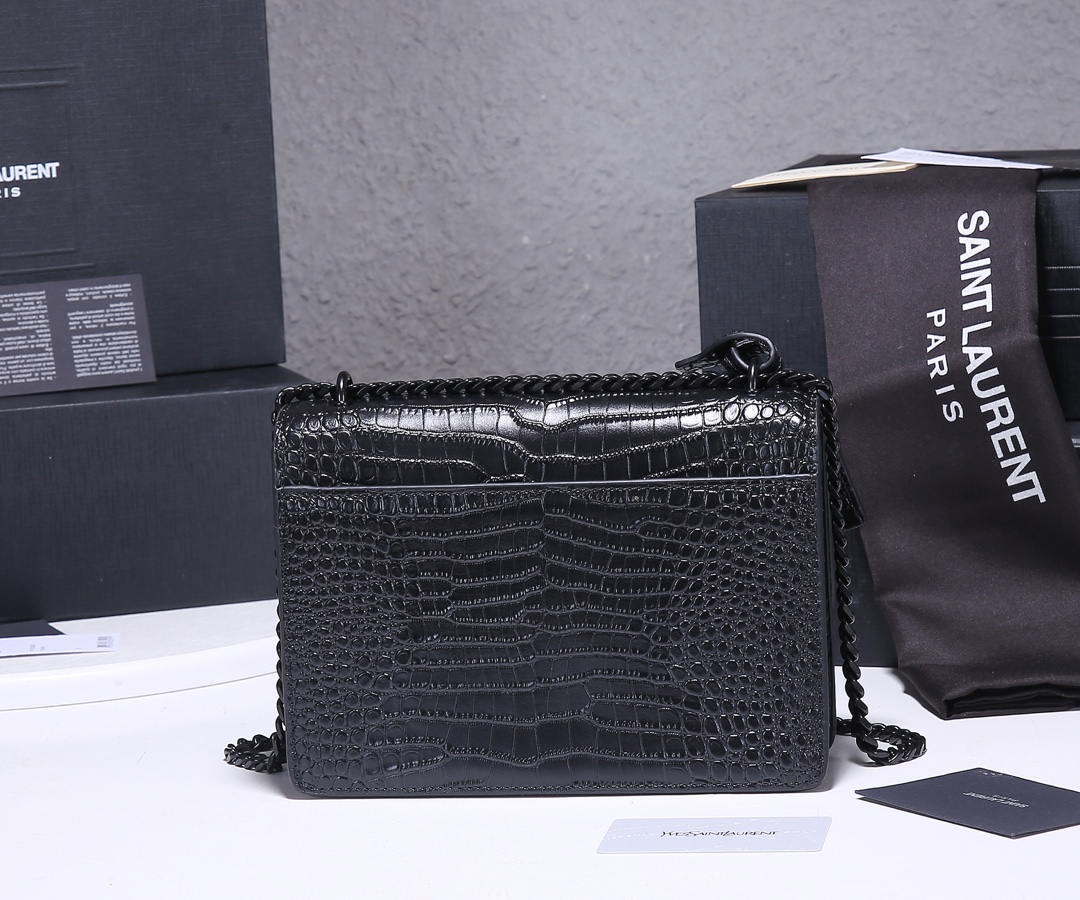 Wholesale Luxury Ysl Sunset Medium In Crocodile Embossed Shiny Leather 1737 - Image 13