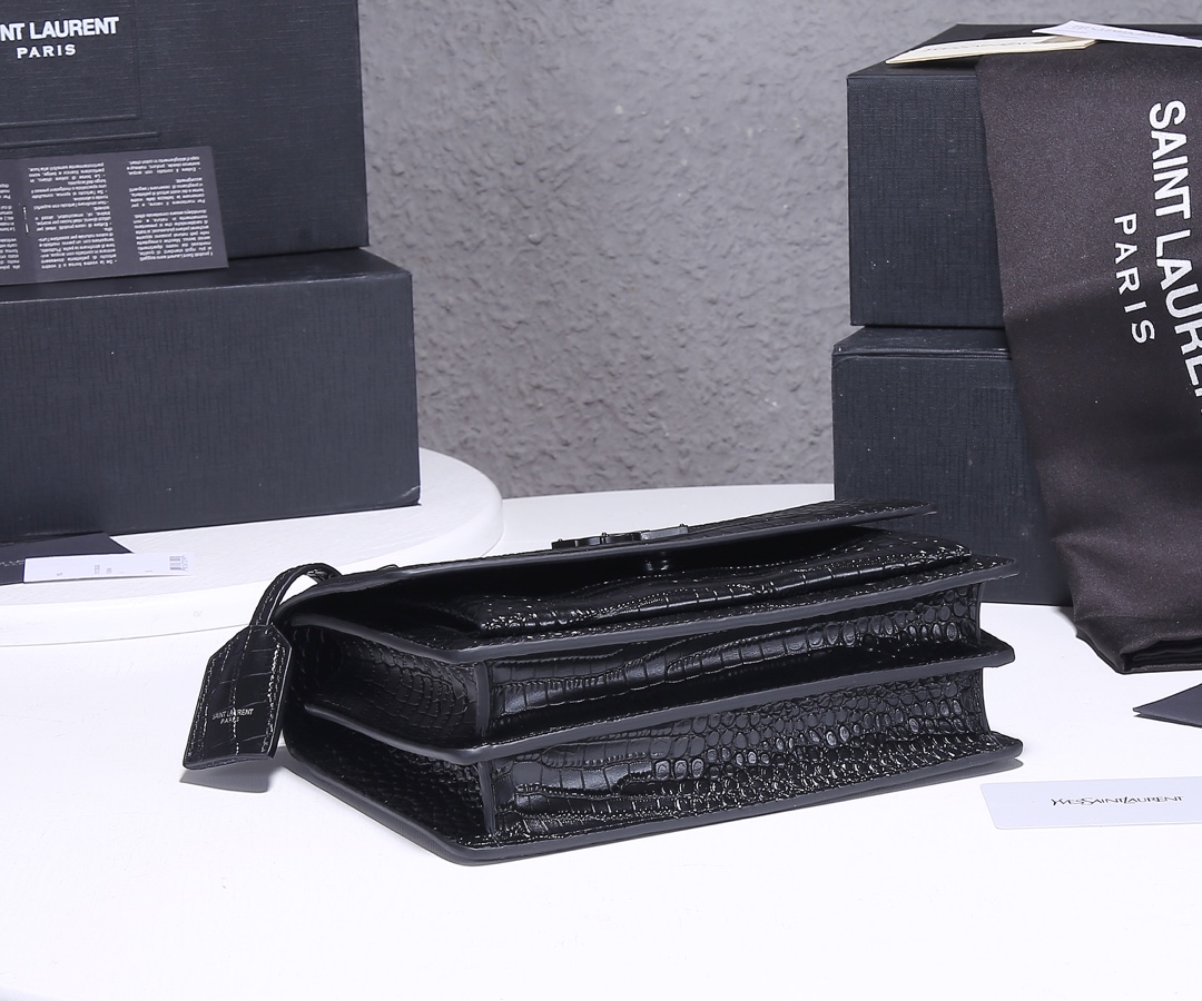Wholesale Luxury Ysl Sunset Medium In Crocodile Embossed Shiny Leather 1737 - Image 11
