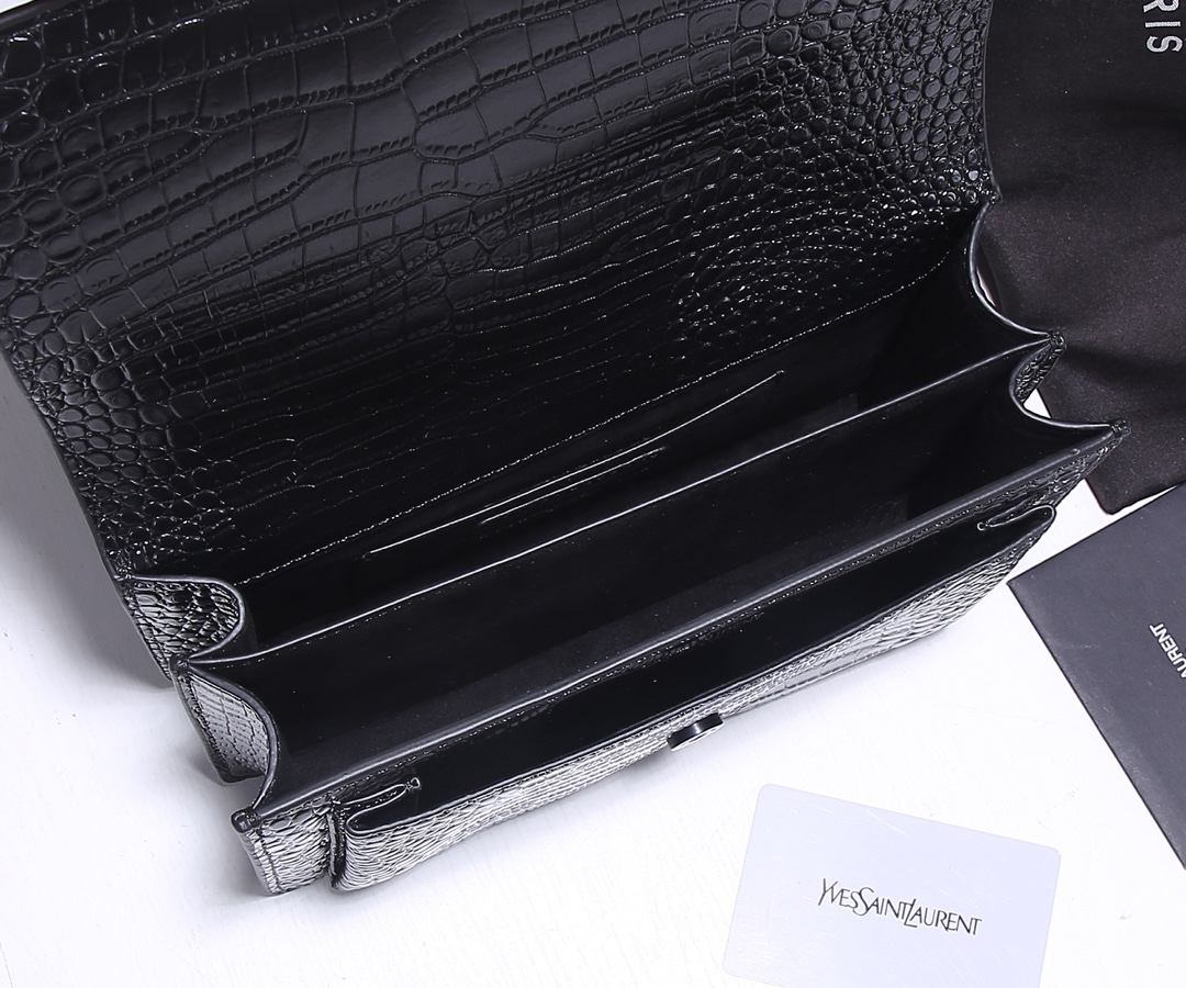 Wholesale Luxury Ysl Sunset Medium In Crocodile Embossed Shiny Leather 1737 - Image 18