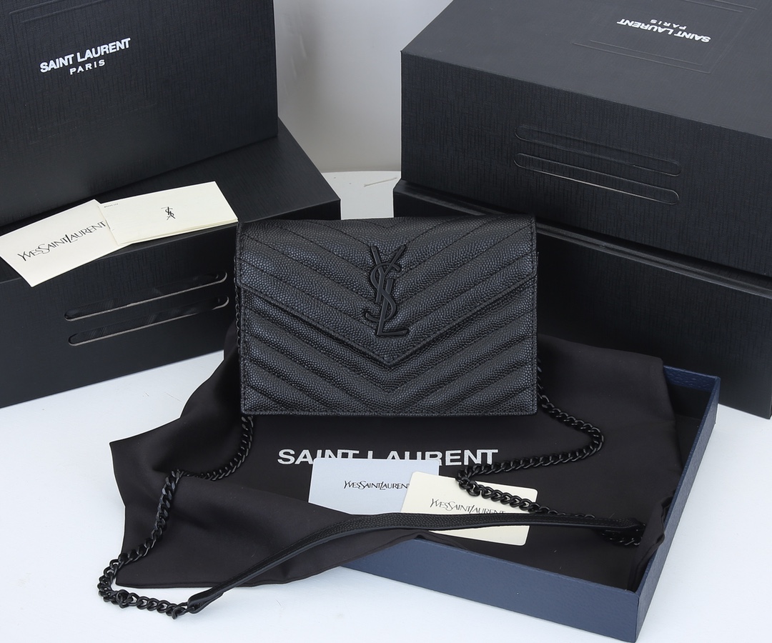 Wholesale Luxury Ysl Envelope Chain Wallet In Grain De Poudre Embossed Leather 1888