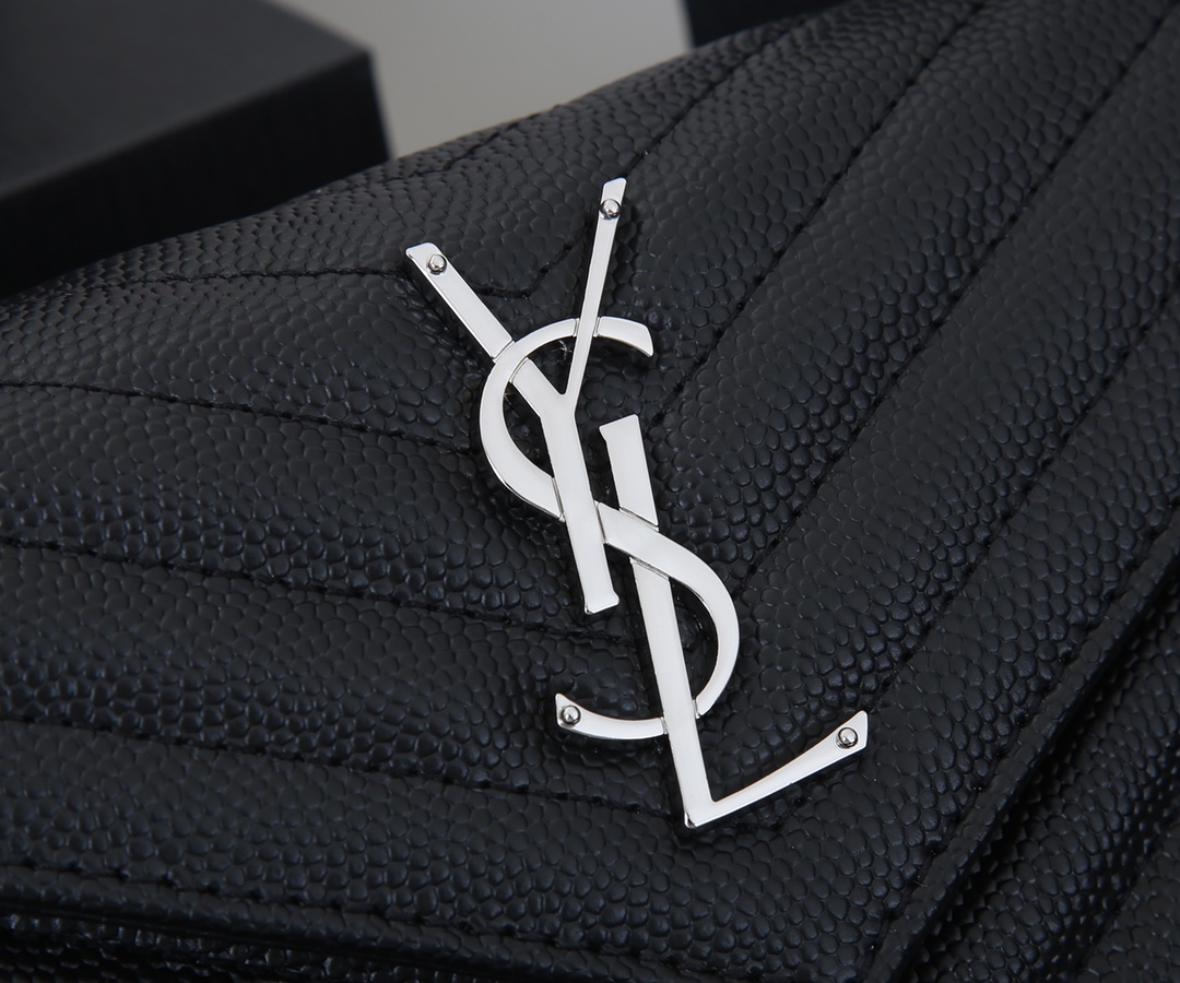 Wholesale Luxury Ysl Envelope Chain Wallet In Grain De Poudre Embossed Leather 1888 - Image 18