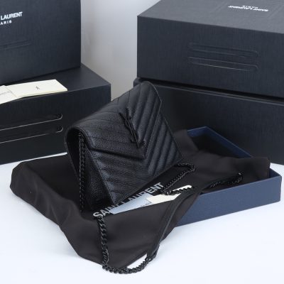 Alternative view of Wholesale Luxury Ysl Envelope Chain Wallet In Grain De Poudre Embossed Leather 1888