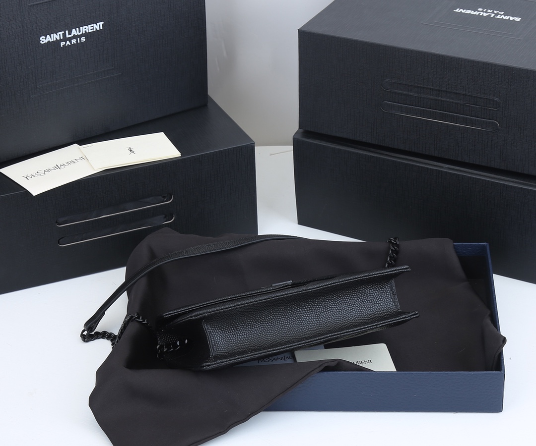 Wholesale Luxury Ysl Envelope Chain Wallet In Grain De Poudre Embossed Leather 1888 - Image 5