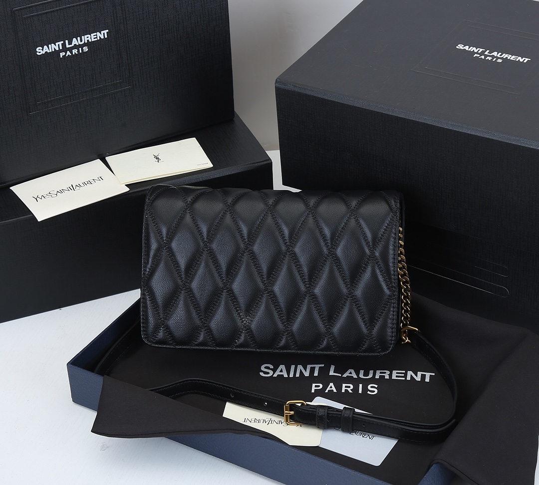 Wholesale Luxury Ysl Becky Chain Wallet In Quilted Lambskin 1944 - Image 3