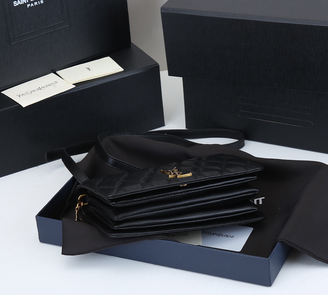 Wholesale Luxury Ysl Becky Chain Wallet In Quilted Lambskin 1944 - Image 6