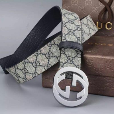 Wholesale Luxury Gucci Belt 400360- Silver Buckle 38Mm