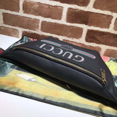 Alternative view of Wholesale Luxury Gucci Leather Belt Bag 493869 Black/White