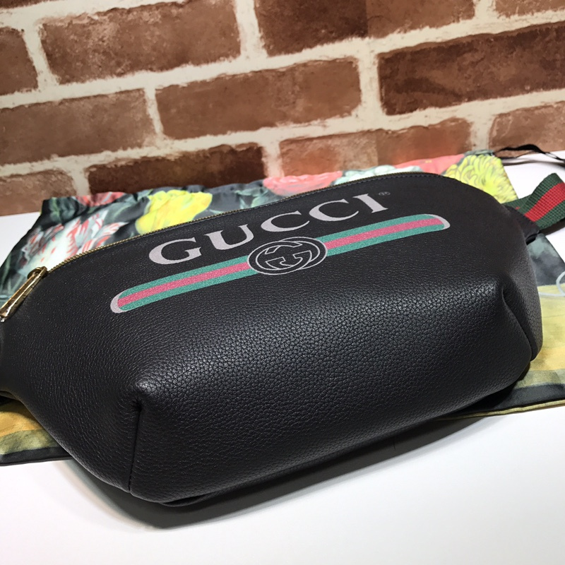Wholesale Luxury Gucci Leather Belt Bag 493869 Black/White - Image 5