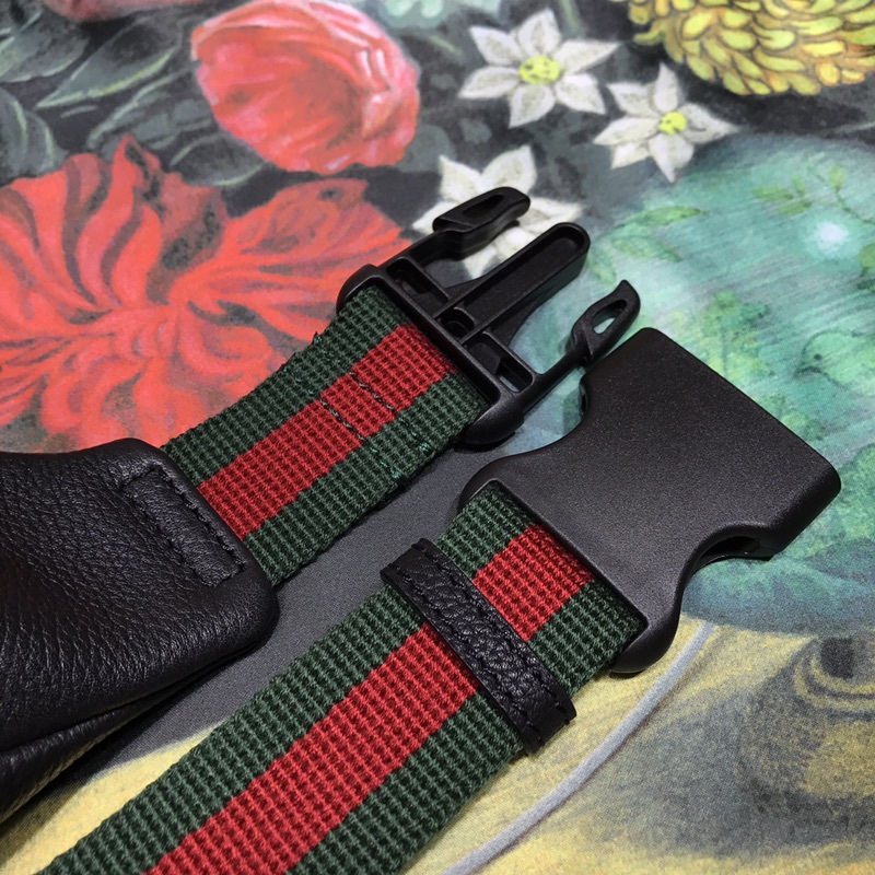 Wholesale Luxury Gucci Leather Belt Bag 493869 Black/White - Image 7