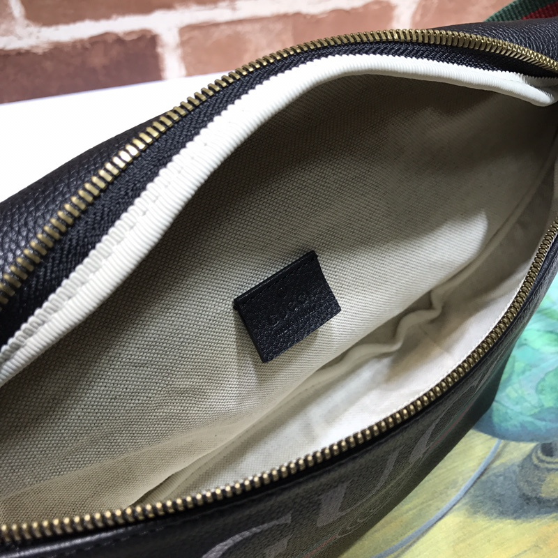 Wholesale Luxury Gucci Leather Belt Bag 493869 Black/White - Image 9