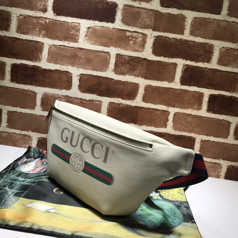 Wholesale Luxury Gucci Leather Belt Bag 493869 Black/White - Image 11