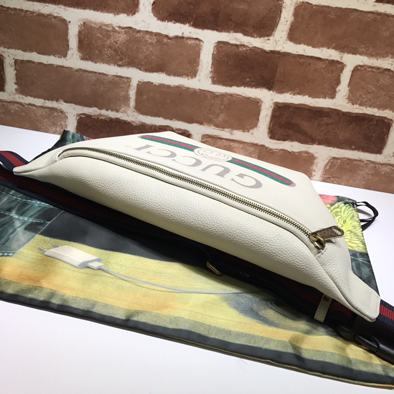 Wholesale Luxury Gucci Leather Belt Bag 493869 Black/White - Image 13