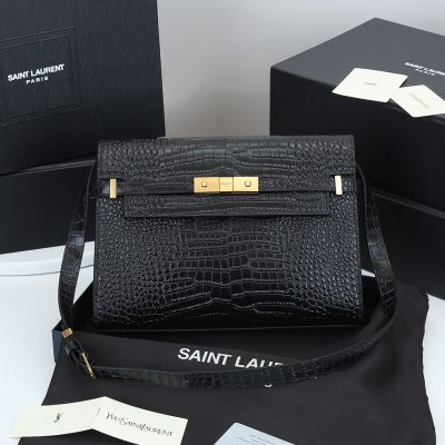 Wholesale Luxury Ysl Manhattan Shoulder Bag In Crocodile-Embossed Shiny Leather 2021