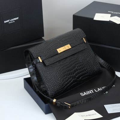 Alternative view of Wholesale Luxury Ysl Manhattan Shoulder Bag In Crocodile-Embossed Shiny Leather 2021