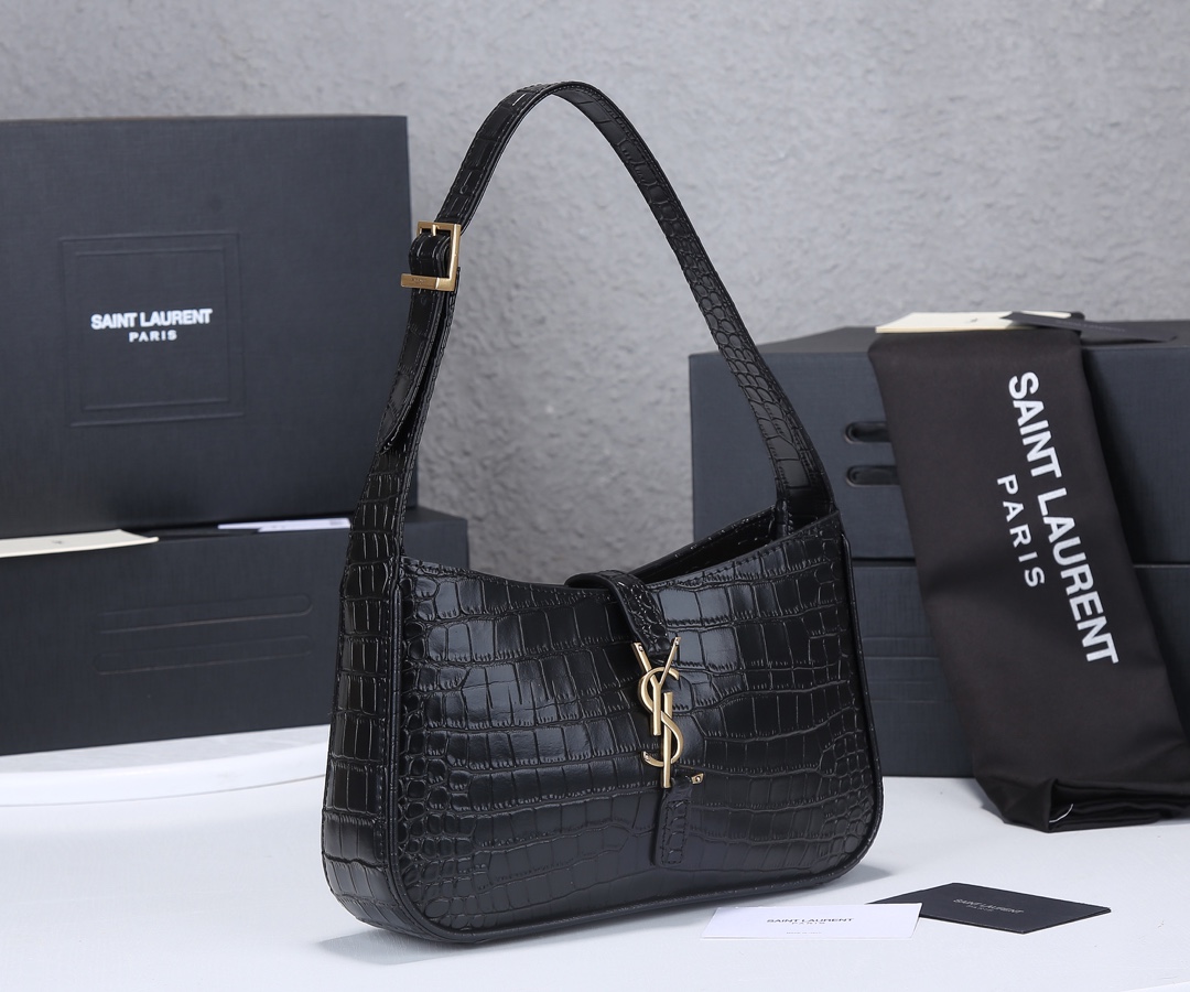 Wholesale Luxury Ysl Le 5 A 7 Hobo Bag In Crocodile-Embossed Leather 2024 - Image 2