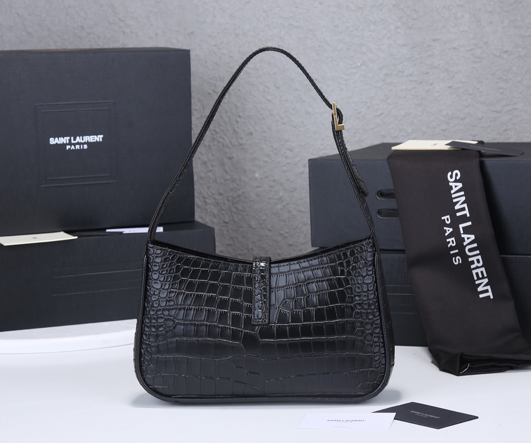 Wholesale Luxury Ysl Le 5 A 7 Hobo Bag In Crocodile-Embossed Leather 2024 - Image 3