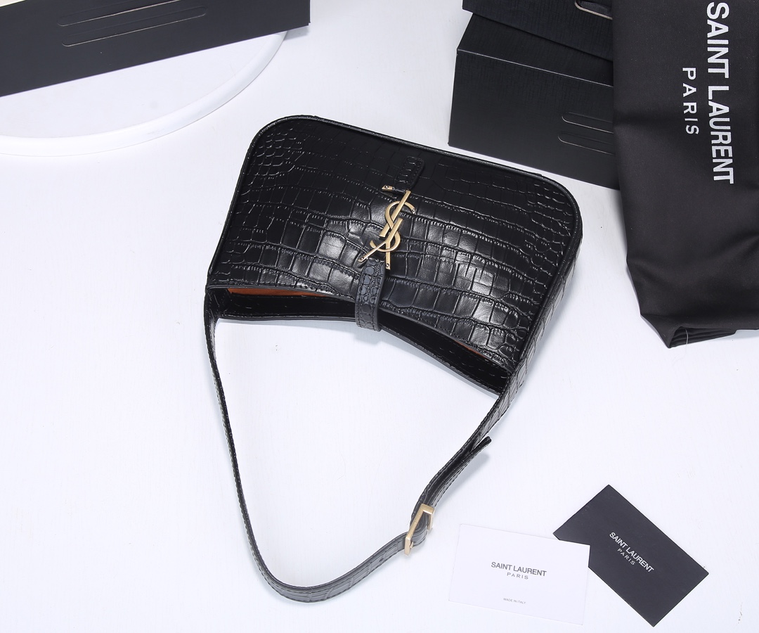 Wholesale Luxury Ysl Le 5 A 7 Hobo Bag In Crocodile-Embossed Leather 2024 - Image 4