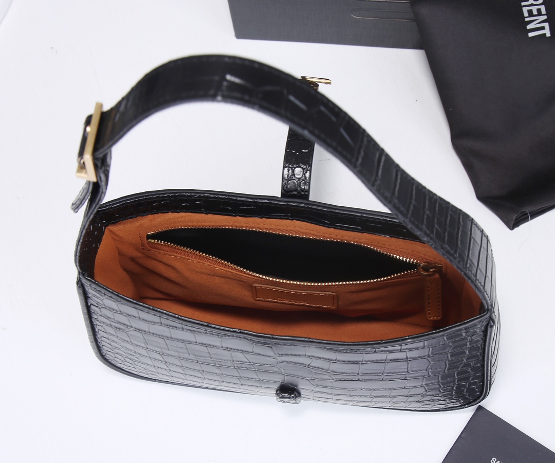 Wholesale Luxury Ysl Le 5 A 7 Hobo Bag In Crocodile-Embossed Leather 2024 - Image 8