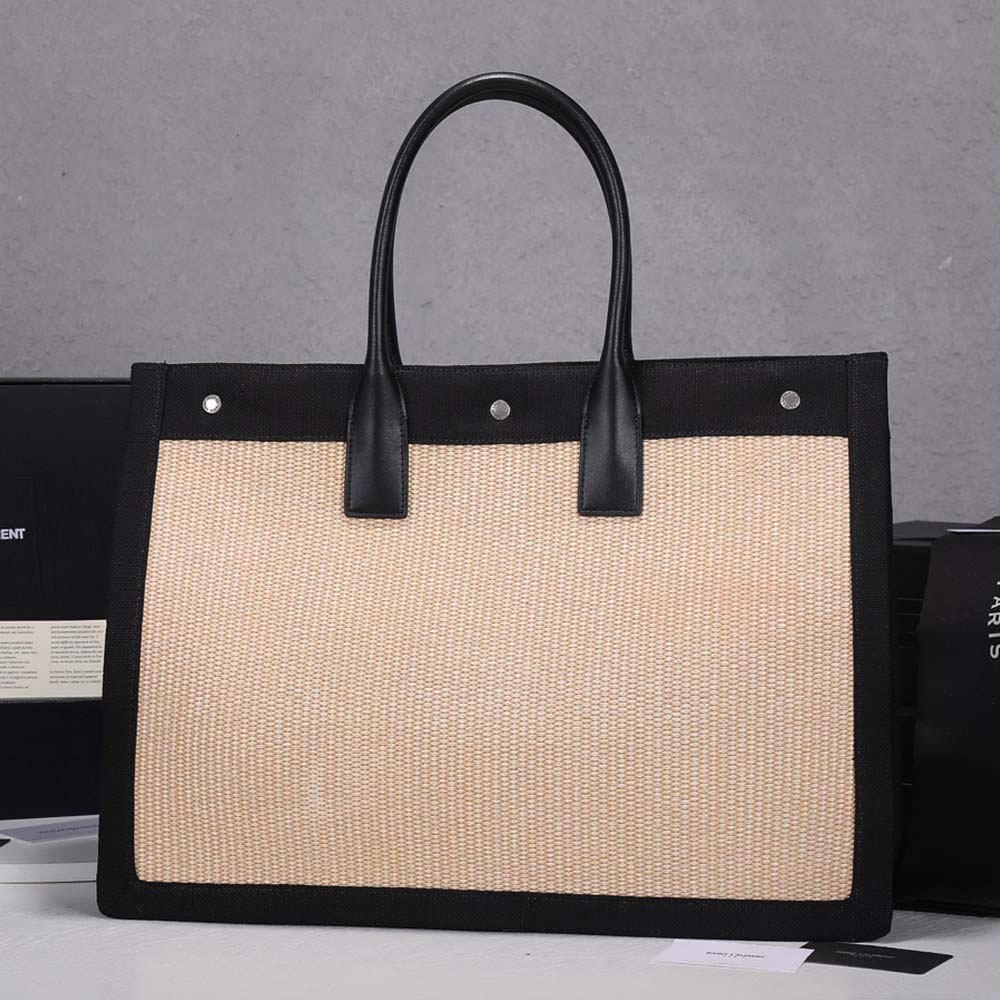 Wholesale Luxury Ysl Rive Gauche Tote Bag In Linen And Leather 2149 - Image 3