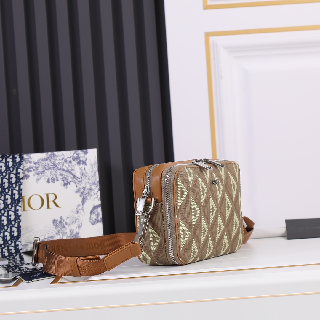 Wholesale Luxury Dior Messenger Pouch- Brown/Gray - Image 3