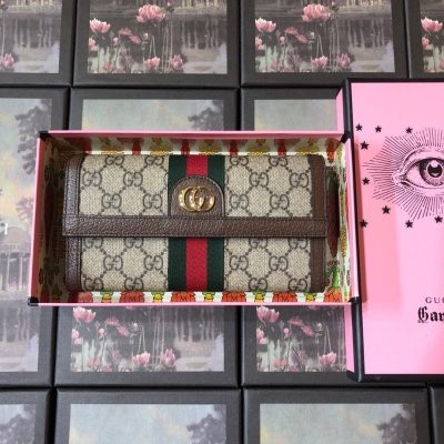 Wholesale Luxury Gucci Aaa-Ophidia Continental Wallet Beige