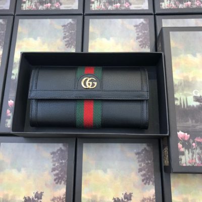 Wholesale Luxury Gucci Aaa-Ophidia Continental Wallet Black
