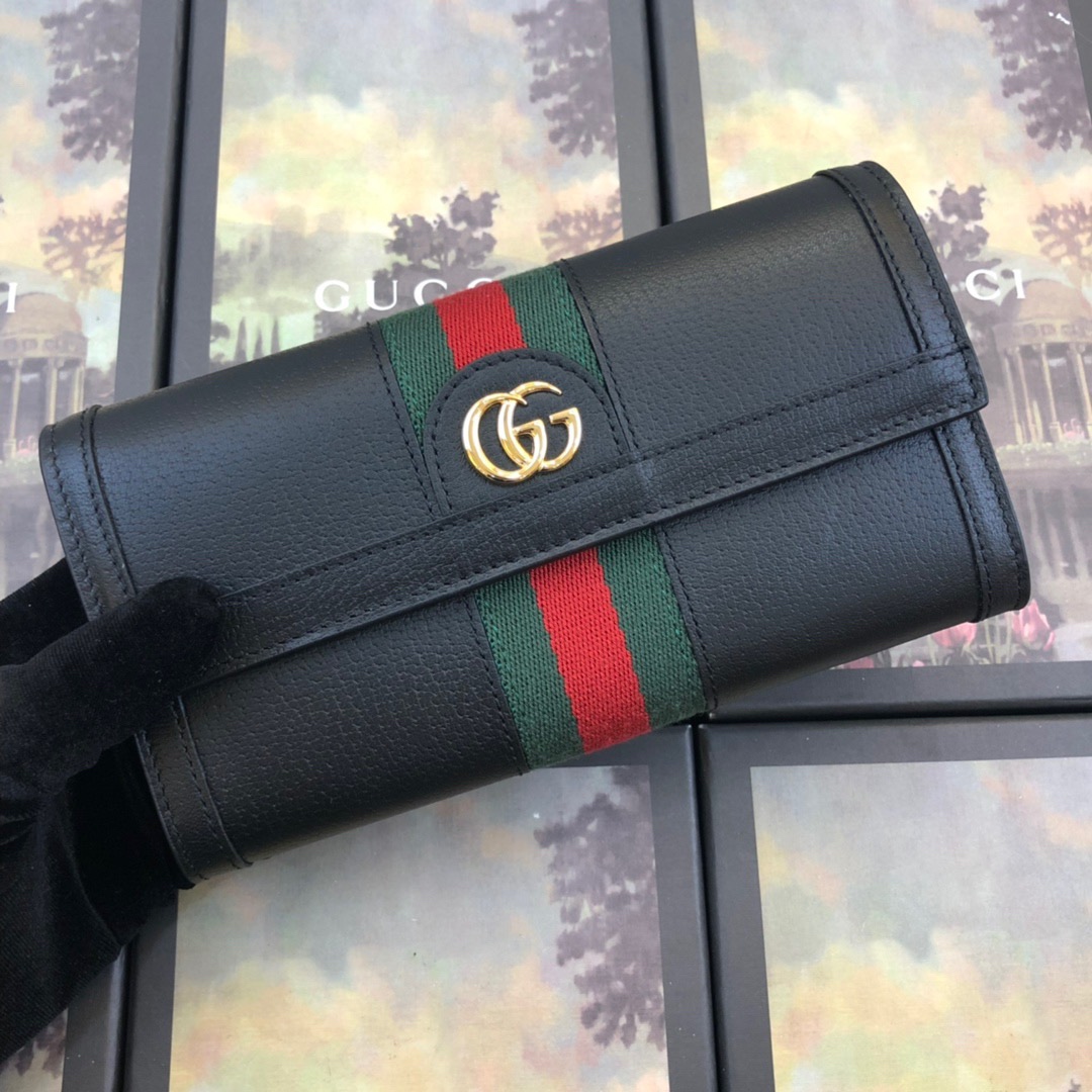 Wholesale Luxury Gucci Aaa-Ophidia Continental Wallet Black - Image 6