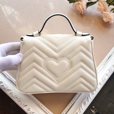 Alternative view of Wholesale Luxury Gucci Marmont Mini Top Handle Bag White/Pink/Red