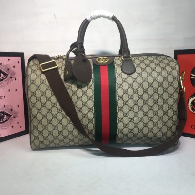 Wholesale Luxury Gucci Ophidia Medium Carry-On Duffle Beige/Black