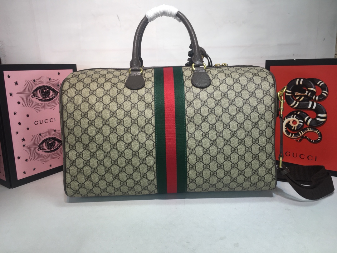 Wholesale Luxury Gucci Ophidia Medium Carry-On Duffle Beige/Black - Image 2