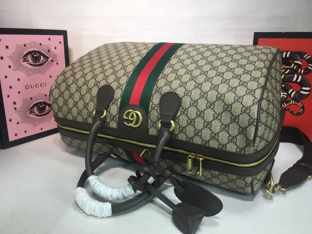 Wholesale Luxury Gucci Ophidia Medium Carry-On Duffle Beige/Black - Image 3