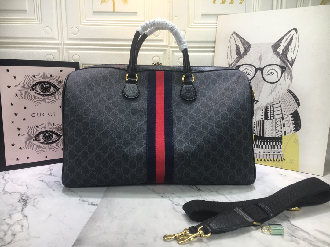 Wholesale Luxury Gucci Ophidia Medium Carry-On Duffle Beige/Black - Image 7