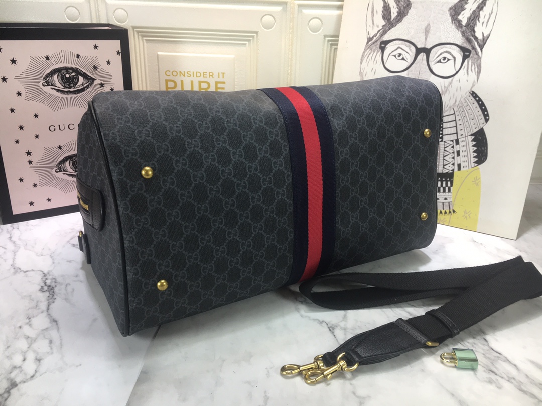 Wholesale Luxury Gucci Ophidia Medium Carry-On Duffle Beige/Black - Image 9