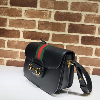 Alternative view of Wholesale Luxury Gucci Horsebit 1955 Python Small Shoulder Bag 602204 Black