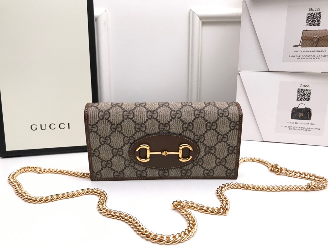 Wholesale Luxury Gucci Horsebit 1955 Wallet With Chain