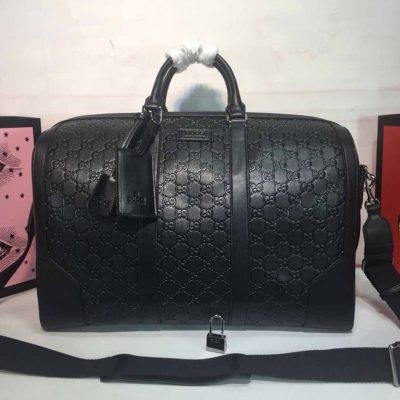 Wholesale Luxury Gucci Aaa-Double G Embossed Duffle Bag 625768 Black/Red