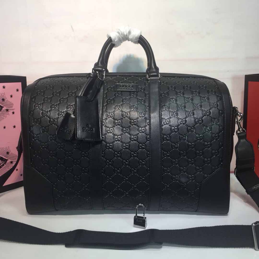 Wholesale Luxury Gucci Aaa-Double G Embossed Duffle Bag 625768 Black/Red
