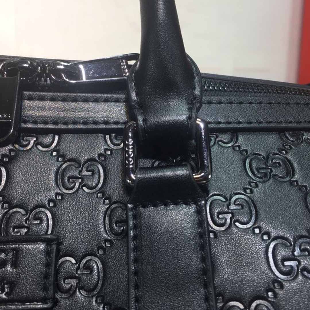Wholesale Luxury Gucci Aaa-Double G Embossed Duffle Bag 625768 Black/Red - Image 5