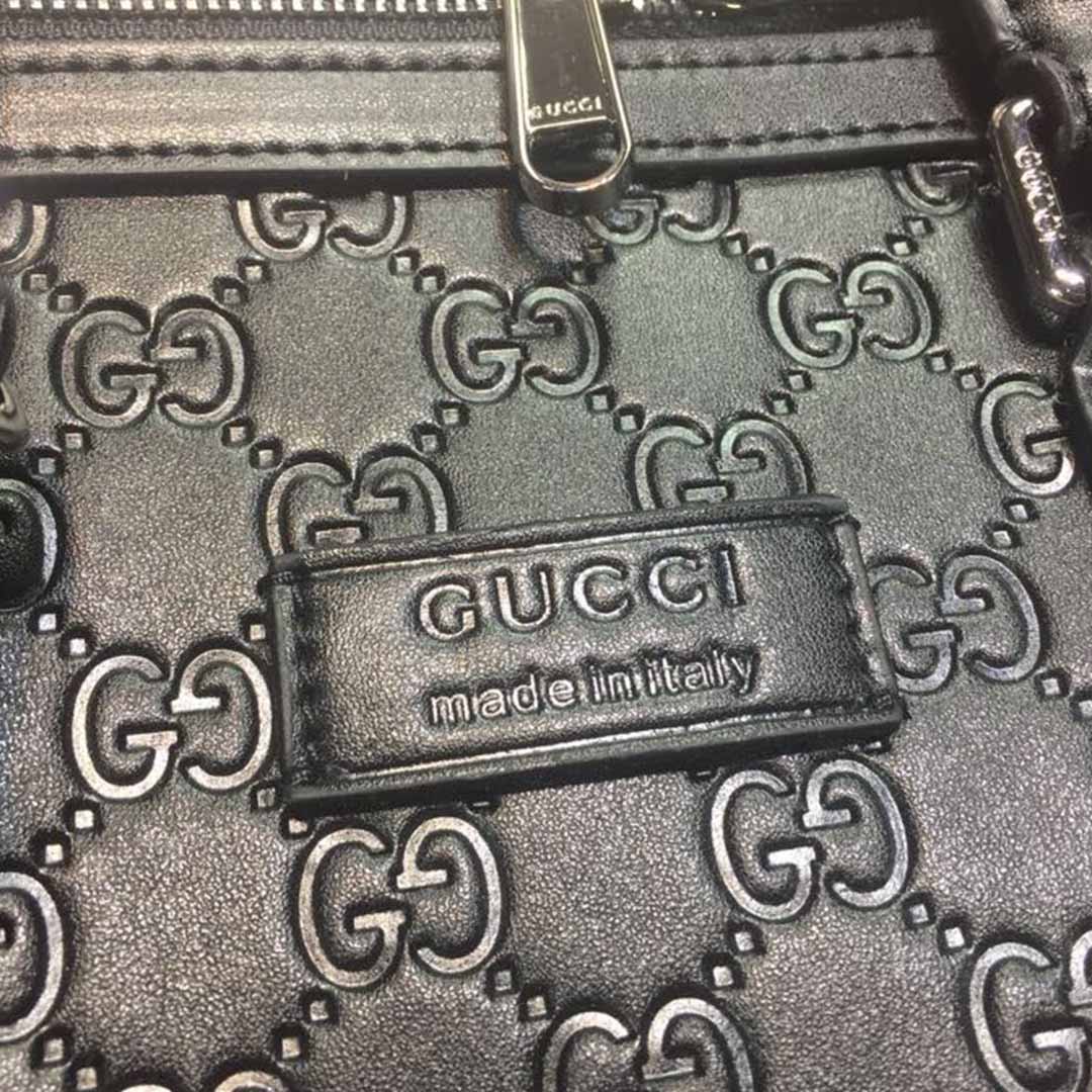 Wholesale Luxury Gucci Aaa-Double G Embossed Duffle Bag 625768 Black/Red - Image 6