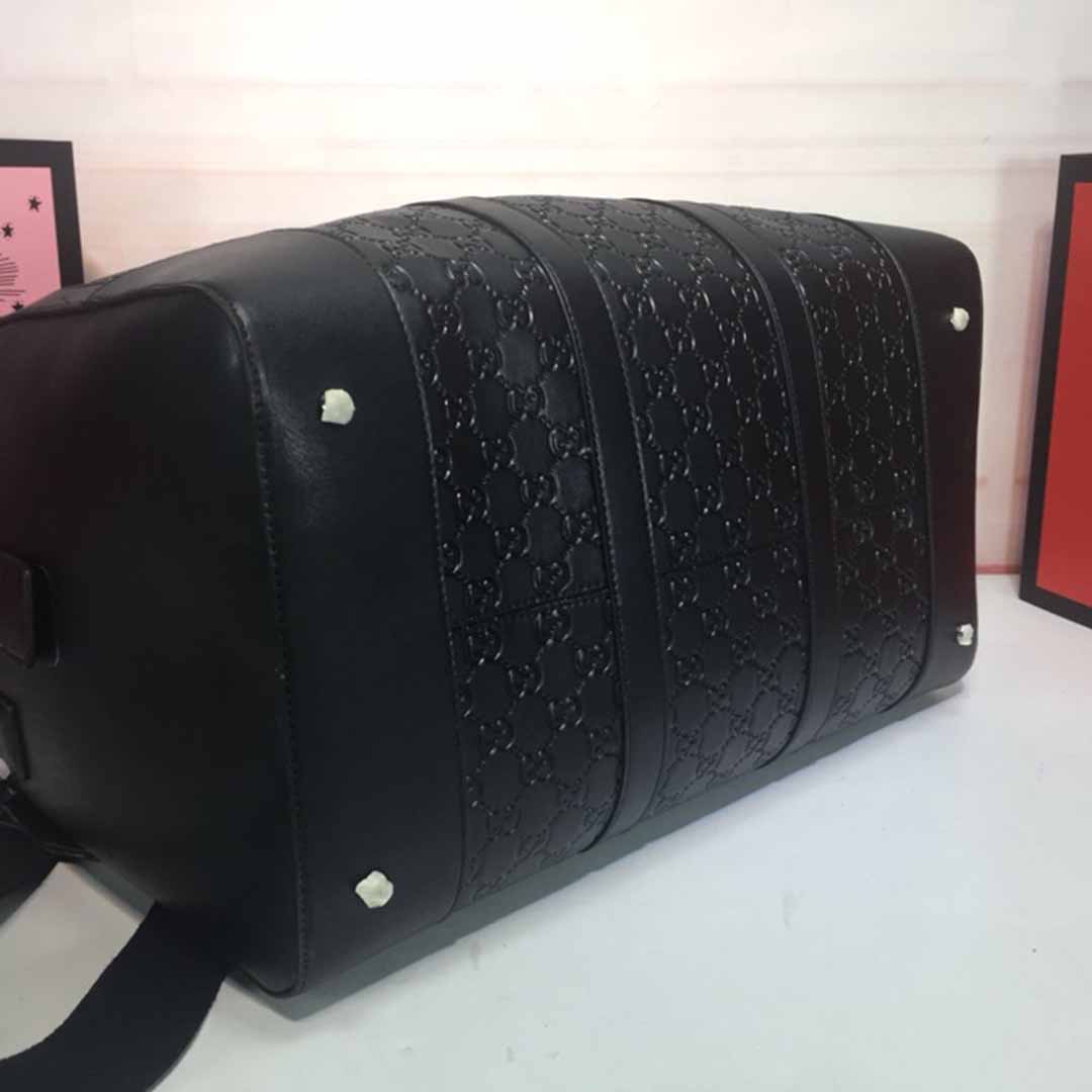 Wholesale Luxury Gucci Aaa-Double G Embossed Duffle Bag 625768 Black/Red - Image 7