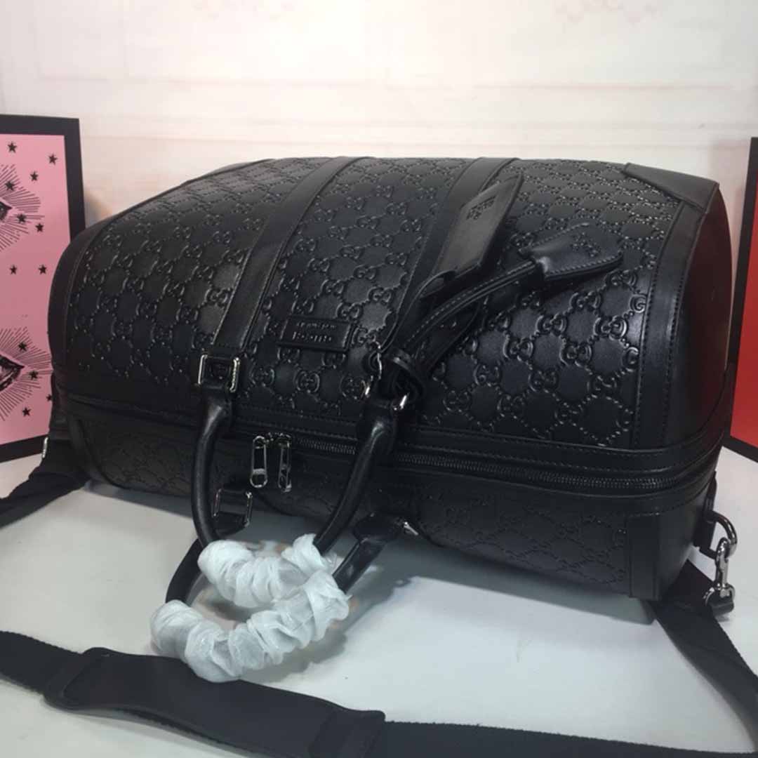 Wholesale Luxury Gucci Aaa-Double G Embossed Duffle Bag 625768 Black/Red - Image 8