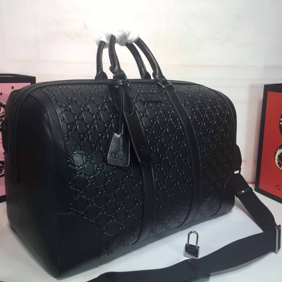 Wholesale Luxury Gucci Aaa-Double G Embossed Duffle Bag 625768 Black/Red - Image 3