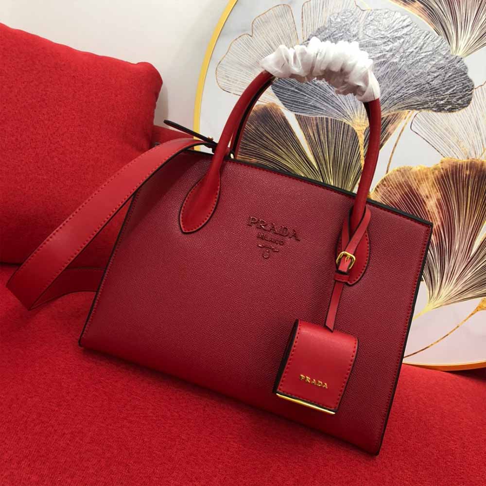 Wholesale Luxury Prada Medium Saffiano Leather Monochrome Bag 1Ba155(66158) Wine - Image 14