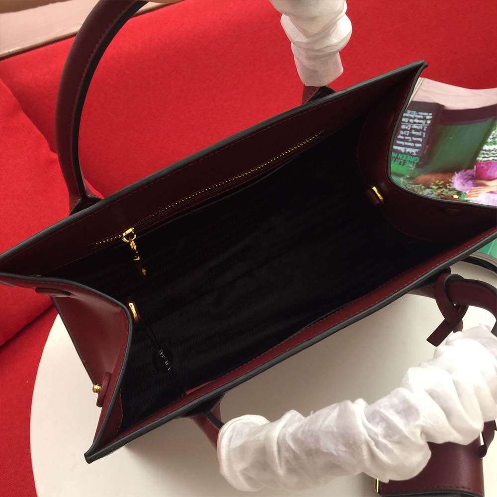 Wholesale Luxury Prada Medium Saffiano Leather Monochrome Bag 1Ba155(66158) Wine - Image 10